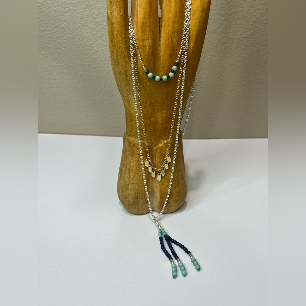 New Lucky Brand 3 Tier Layered Necklace.